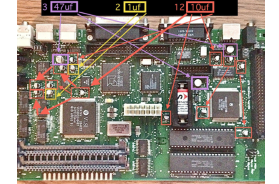 Macintosh Classic II Capacitor Repair Kit rev2